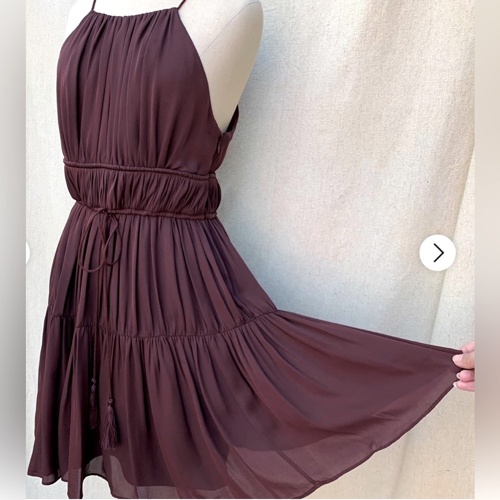 CINQ A SEPT Silk Tiered Lotus Dress Mini Dress
